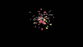 Confetti for Party Celebration, Stock Overlay 4k Animation , 3D Motion Graphics loop Animation, with Chroma key, Alpha Channel, High Resolution, Black and Green Screen Background video