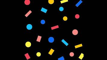Confetti for Party Celebration, Stock Overlay 4k Animation , 3D Motion Graphics loop Animation, with Chroma key, Alpha Channel, High Resolution, Black and Green Screen Background video