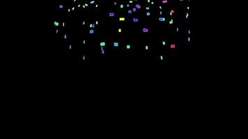 Confetti for Party Celebration, Stock Overlay 4k Animation , 3D Motion Graphics loop Animation, with Chroma key, Alpha Channel, High Resolution, Black and Green Screen Background video
