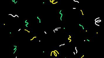 Confetti for Party Celebration, Stock Overlay 4k Animation , 3D Motion Graphics loop Animation, with Chroma key, Alpha Channel, High Resolution, Black and Green Screen Background video