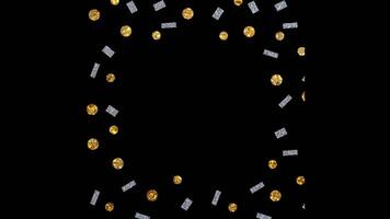 Confetti for Party Celebration, Stock Overlay 4k Animation , 3D Motion Graphics loop Animation, with Chroma key, Alpha Channel, High Resolution, Black and Green Screen Background video