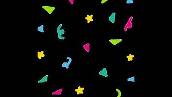 Confetti for Party Celebration, Stock Overlay 4k Animation , 3D Motion Graphics loop Animation, with Chroma key, Alpha Channel, High Resolution, Black and Green Screen Background video