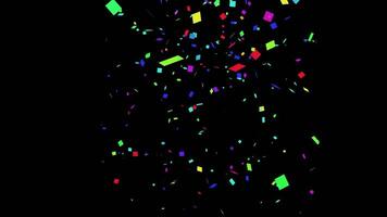Confetti for Party Celebration, Stock Overlay 4k Animation , 3D Motion Graphics loop Animation, with Chroma key, Alpha Channel, High Resolution, Black and Green Screen Background video