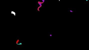 Confetti for Party Celebration, Stock Overlay 4k Animation , 3D Motion Graphics loop Animation, with Chroma key, Alpha Channel, High Resolution, Black and Green Screen Background video