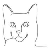 cats continuous single one line art vector
