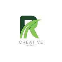 Modern Green R Logo for Creative Agency Design vector