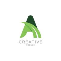 Modern Green A Logo for Creative Agency Design vector