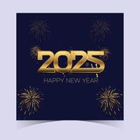 Happy New Year 2025 Web Banner design. Happy New Year Greetings Background Template. 2025 New Year Social Media Post Background for Wish Card, Brochure, Cover, Poster, Header vector