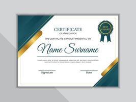 Luxury and modern certificate layout. vector