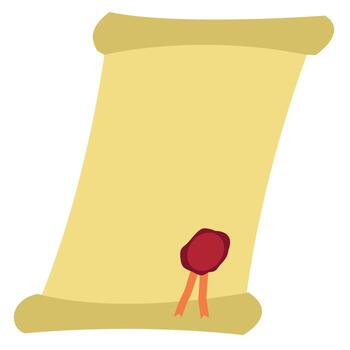 decree in a scroll with a seal vector