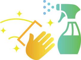 cleaning with cloth and sprinkler vector