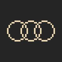 three circle design pixel art vector