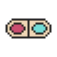 two color abstract shape pixel art vector