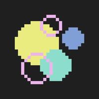 bunch of circle element pixel art vector