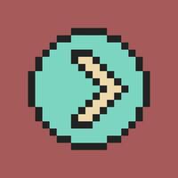 green circle next button pixel art vector