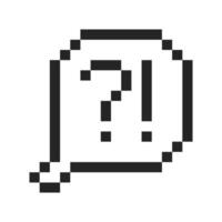 question mark and exclamation mark chat bubble pixel art vector