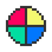 colorful circle chart pixel art vector