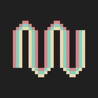 gradient abstract line art pixel art vector