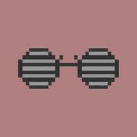 classic round and monochrome glasses pixel art vector