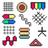 Diverse Element Mix pixel art vector
