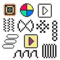 Dynamic Elements Collection Pixel Art vector