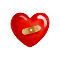 Heart with bandage. Blood donor day. Cartoon drawn illustration on isolated background png