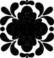 a black and white design with a flower in the center vector