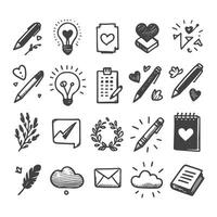 Hand Drawn Logo Design Elements Set vector