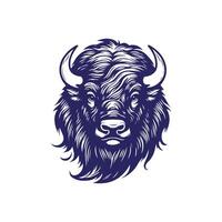 Bison Face Sketch Logo vector
