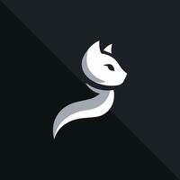 Minimal Cat Abstract Logo Design vector
