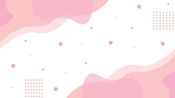 Abstract background with pink waves and dots. Illustration template for your design vector