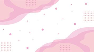 Abstract background with pink waves and dots. Illustration for your design vector