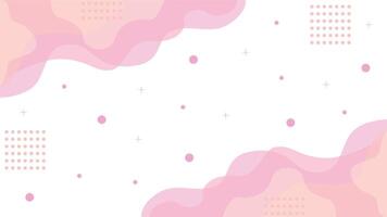 Abstract background with pink wavy shapes and dots. Illustration. vector