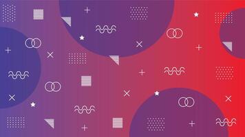 Abstract illustration background with geometric shapes inspired by memphis style vector