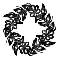 Drawing of laurel wreath with grunge texture graffiti vector