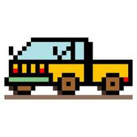 Garbage dump truck in pixel art style vector