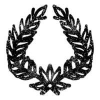 Hand drawn laurel wreath graffiti with grunge texture vector