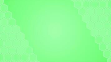 Green color hexagonal shaped tiles futuristic geometrical pattern background video