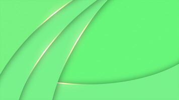 Green color semi circles elegant design with glowing golden stripes abstract luxury loop able background video