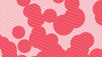 Red color wavy pattern repeating lines with floating bubbles loop able background video