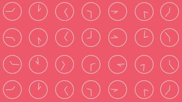 Red color multiple moving clocks shows that time is not constant time always moves forward, futuristic loop able background video
