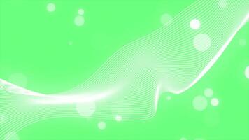 Green color wave of particles futuristic glowing wave with bokeh particles futuristic background video