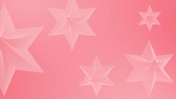 Red color simple and elegant 3d stars minimal geometrical loop able background video