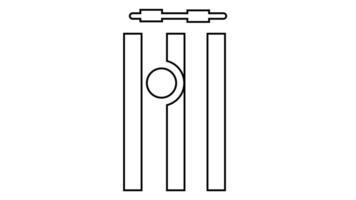 Animation of line sketch of cricket ball icon video