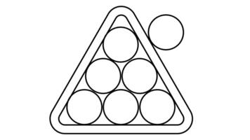 Animation of line sketch of billiard ball and triangle icon video