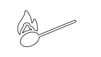 Animation of line sketch of lighter icon video