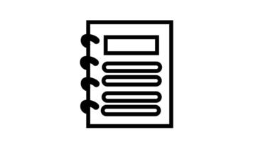 Animation of line sketch of note icon video
