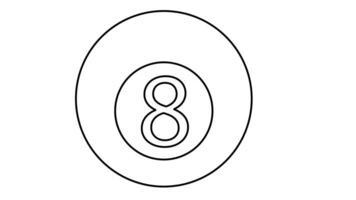 Animation of line sketch of billiard ball icon video