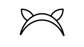 Animation of line sketch of headband icon video