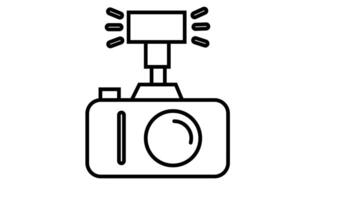 Animation of line sketch of camera icon video